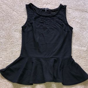 Black Soprano Peplum Shirt